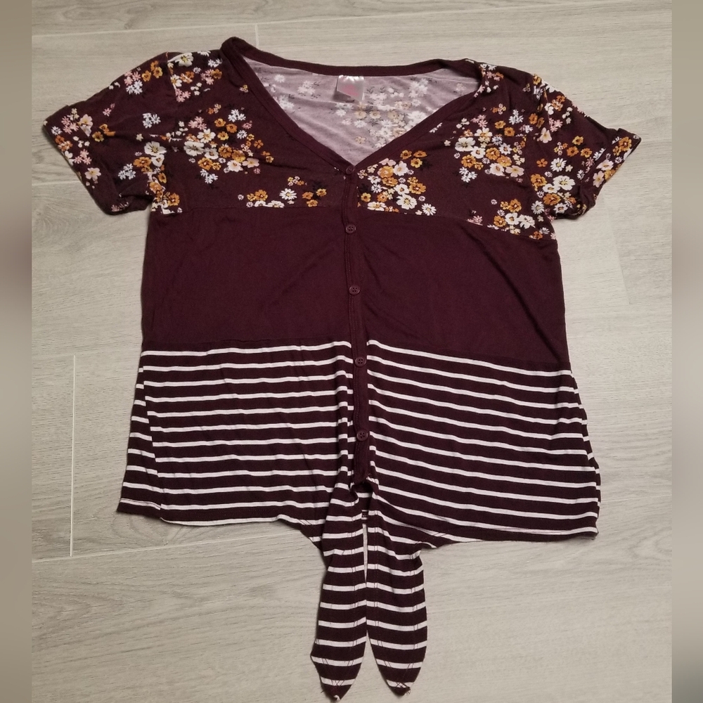 Floral tie shirt